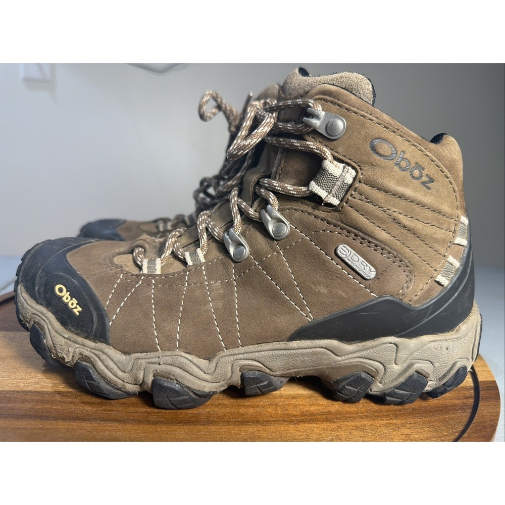 Oboz Bridger Mid B-Dry Waterproof Hiking Boots Womens Size 6.5 Brown Black